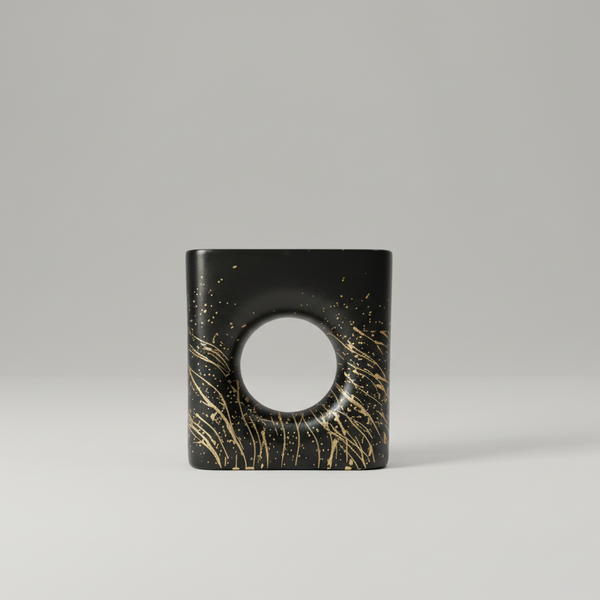Obsidian Gild Halo Vase