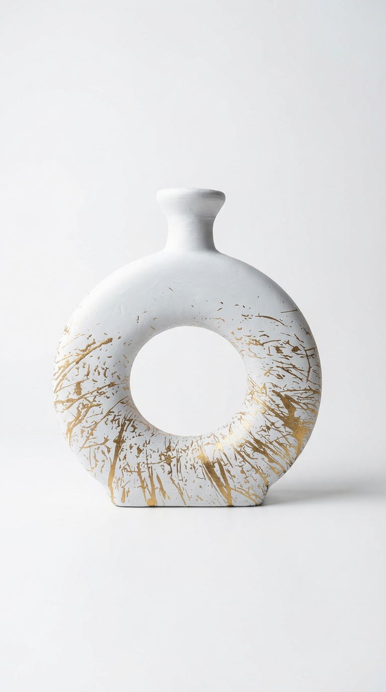 Ivory Gild Orbit Vase