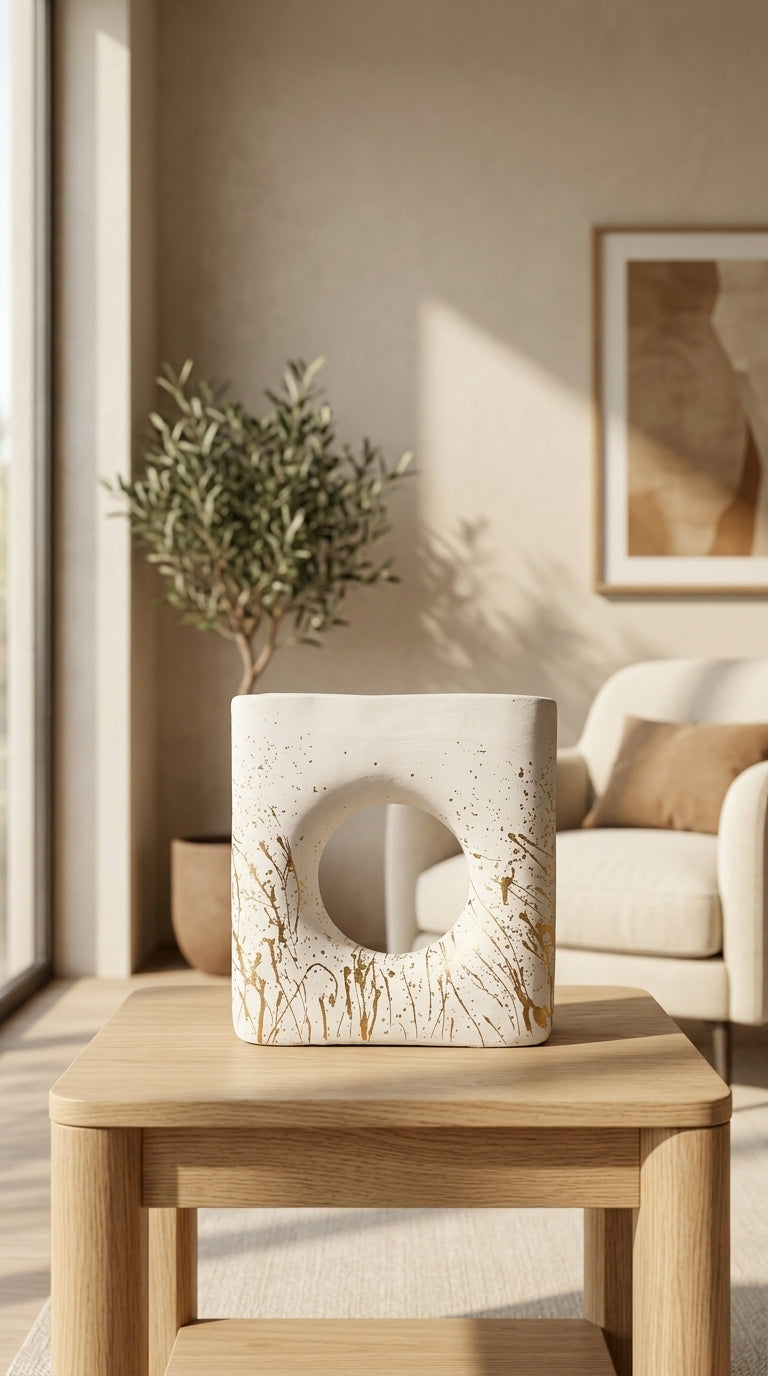 Ivory Gild Halo Vase