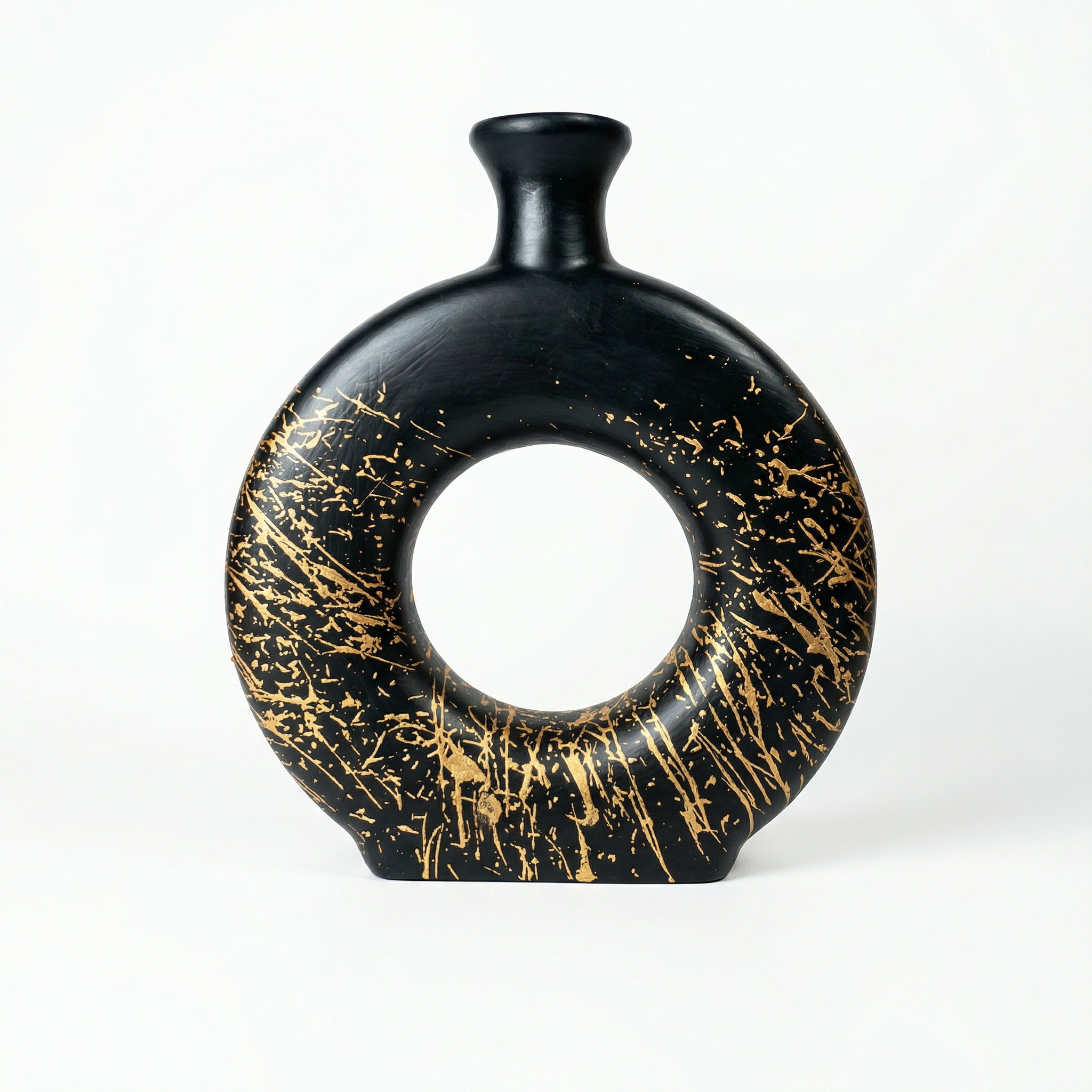 Obsidian Gild Orbit Vase