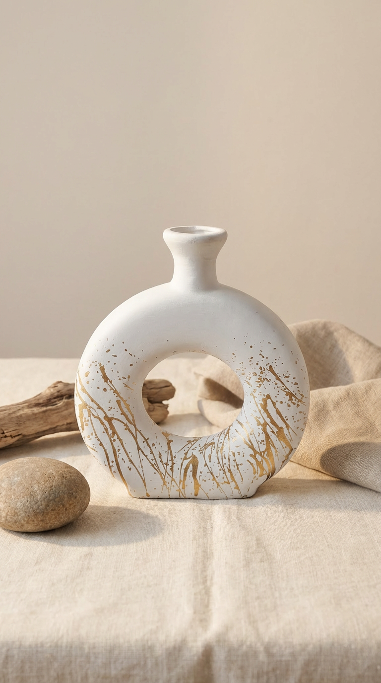 Ivory Gild Orbit Vase