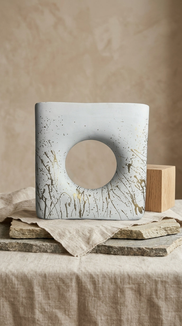 Ivory Gild Halo Vase