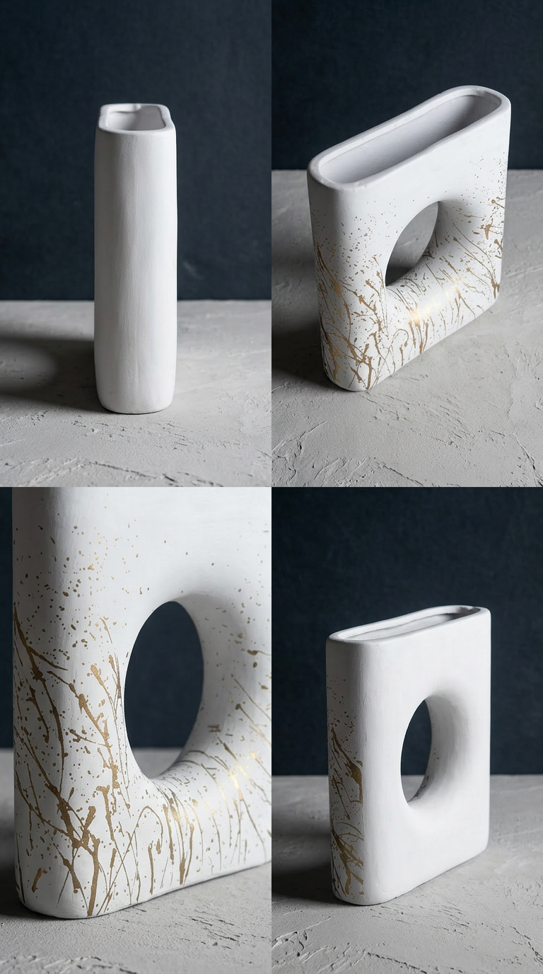 Ivory Gild Halo Vase